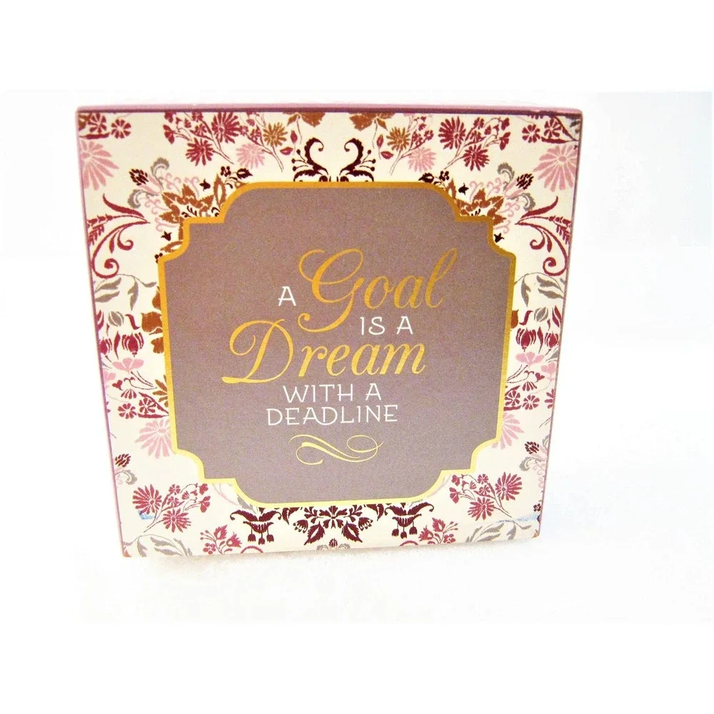 Motivational Wood Block Novelty Tabletop Shelf Desk Box Sign 5x5 inch